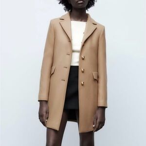 ZARA CAMEL COAT (MANTECO WOOL)— XS